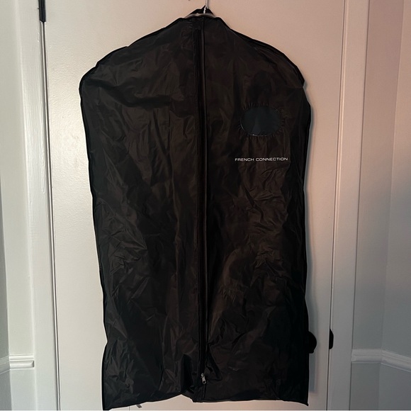 French Connection Black Wool Coat with Gold and Leather Detailing - Picture 2 of 6